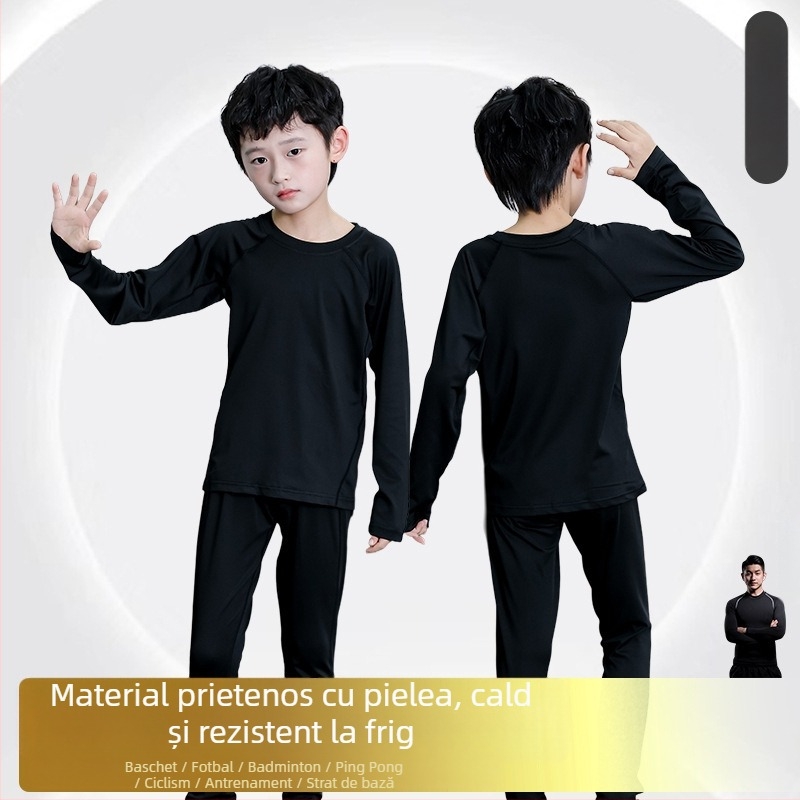 Set de trening pentru copii cu mâneci lungi pentru mai multe sporturi, uscare rapidă, unisex, toate sezoanele, Kuaiyu, amestec poliester-acetat, căptușeală plăcută pielii
