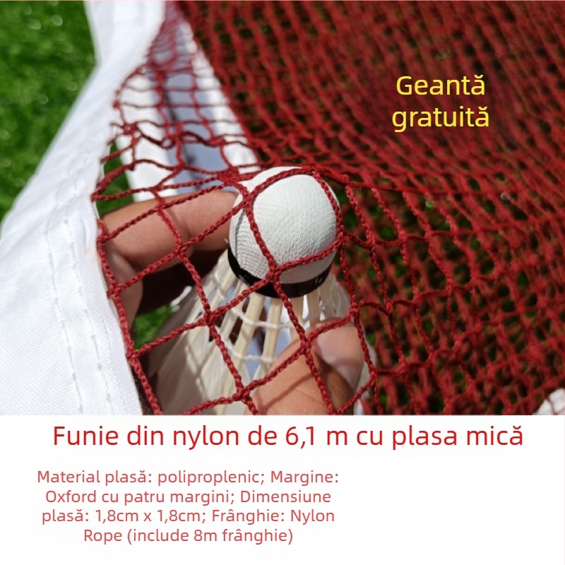 Plasă de badminton – Standardă, Profesională, Portabilă pentru interior și exterior (Brand: Powerful merchant)