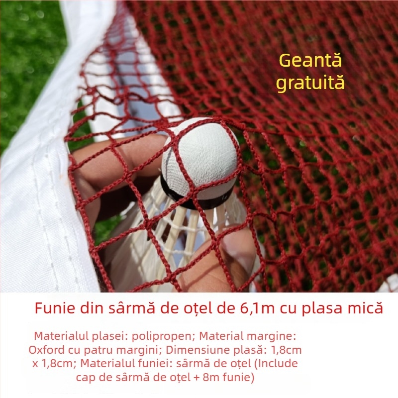 Plasă de badminton – Standardă, Profesională, Portabilă pentru interior și exterior (Brand: Powerful merchant)
