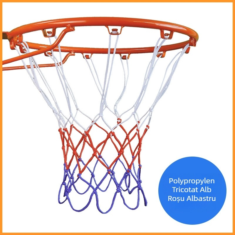 Plasă de baschet – nailon, țesătură tricoloră, greutate 0,3 kg, Hengfeng Ruichuang, personalizare disponibilă, potrivită pentru jocuri în interior și exterior
