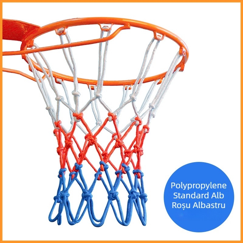 Plasă de baschet – nailon, țesătură tricoloră, greutate 0,3 kg, Hengfeng Ruichuang, personalizare disponibilă, potrivită pentru jocuri în interior și exterior
