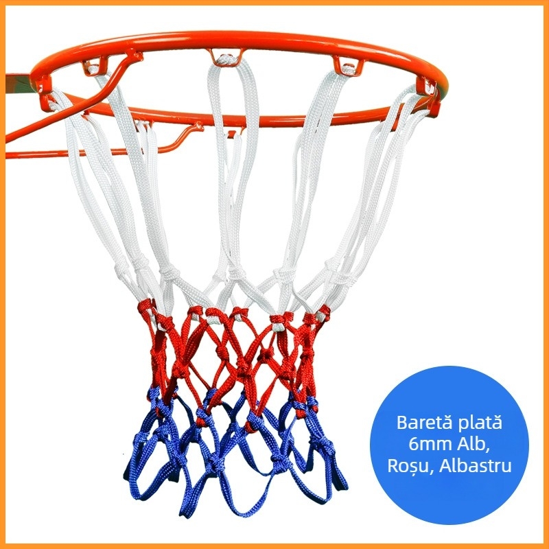 Plasă de baschet – nailon, țesătură tricoloră, greutate 0,3 kg, Hengfeng Ruichuang, personalizare disponibilă, potrivită pentru jocuri în interior și exterior