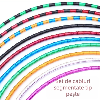 Set de conducte exterioare din aliaj de aluminiu pentru frână și cabluri de transmisie, pentru bicicletele de munte și de oraș, cu secțiuni în formă de coastă de pește și segmente bambus
