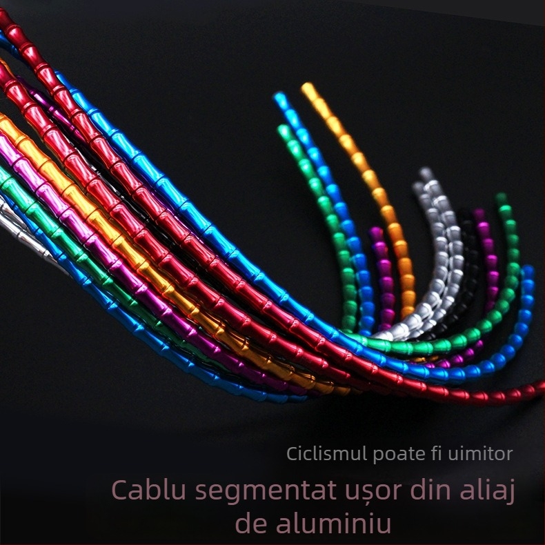 Set de conducte exterioare din aliaj de aluminiu pentru frână și cabluri de transmisie, pentru bicicletele de munte și de oraș, cu secțiuni în formă de coastă de pește și segmente bambus