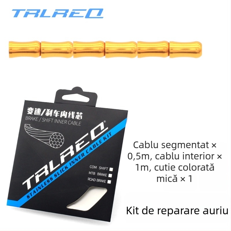 Set de conducte exterioare din aliaj de aluminiu pentru frână și cabluri de transmisie, pentru bicicletele de munte și de oraș, cu secțiuni în formă de coastă de pește și segmente bambus