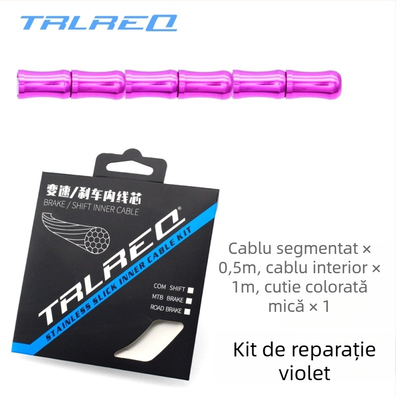 Set de conducte exterioare din aliaj de aluminiu pentru frână și cabluri de transmisie, pentru bicicletele de munte și de oraș, cu secțiuni în formă de coastă de pește și segmente bambus