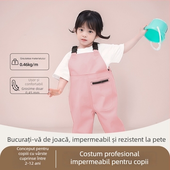 Salopetă impermeabilă pentru copii pentru jocuri în apă, cu cizme de ploaie și pantaloni de ploaie, costum de pescuit