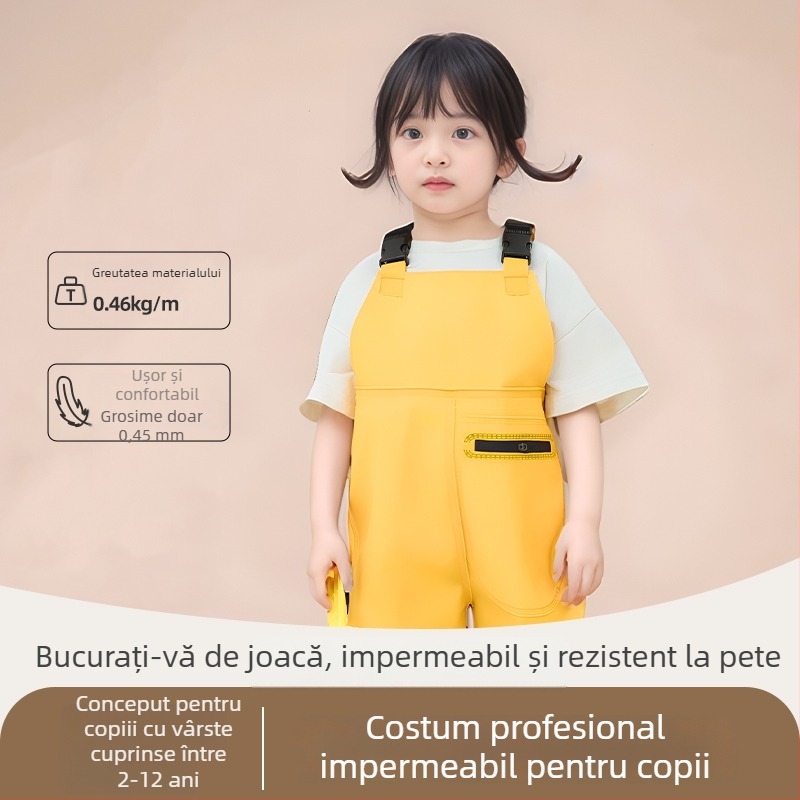 Salopetă impermeabilă pentru copii pentru jocuri în apă, cu cizme de ploaie și pantaloni de ploaie, costum de pescuit