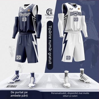 Set uniformă baschet cu imprimare digitală dublă, unisex, vară, fără mâneci, decolteu în V, uscare rapidă, respirabil