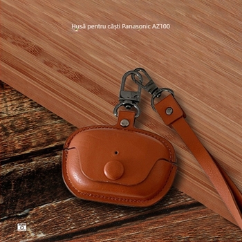 Carcasă protectoare pentru Technics EAH-AZ100 căști Bluetooth | Piele sintetică | Confecționată manual | Stil general