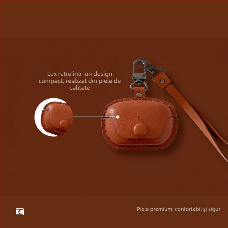 Carcasă protectoare pentru Technics EAH-AZ100 căști Bluetooth | Piele sintetică | Confecționată manual | Stil general