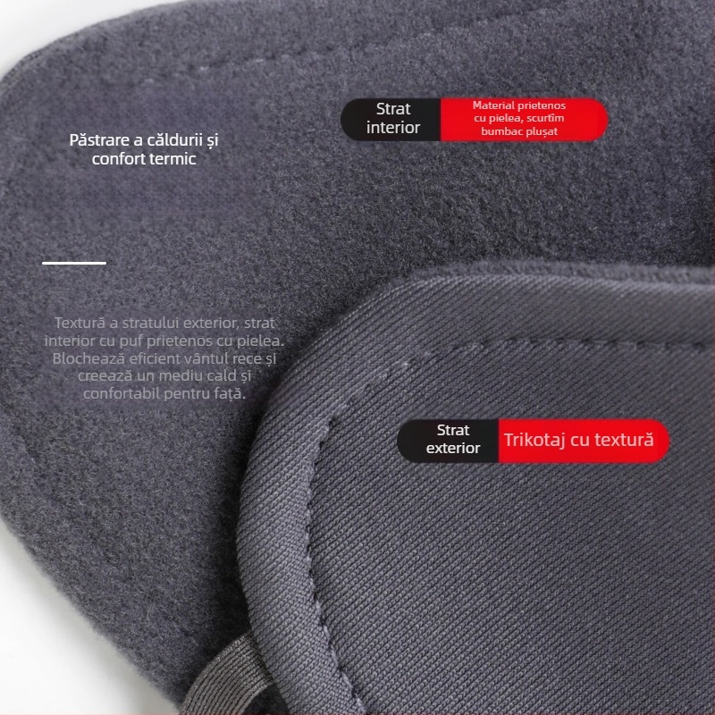 Mască de ciclism de iarnă, din bumbac, unisex, brodată, anti-praf