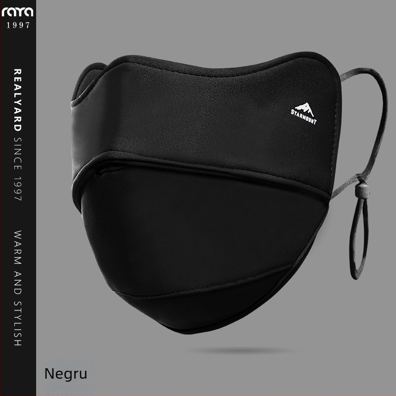 Mască de ciclism de iarnă, din bumbac, unisex, brodată, anti-praf