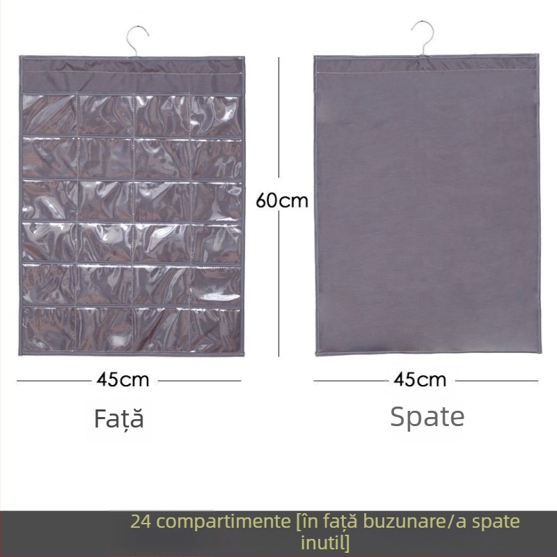 Raft de afișaj pentru bijuterii cu geantă transparentă de depozitare, montat pe perete, capacitate mare, protecție împotriva prafului, material hârtie