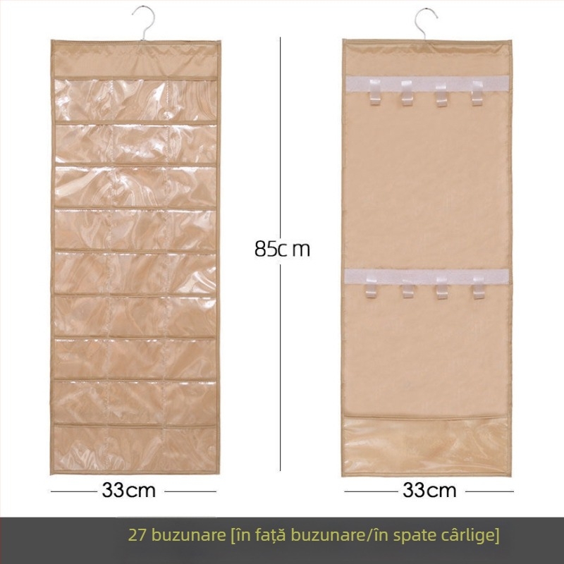 Raft de afișaj pentru bijuterii cu geantă transparentă de depozitare, montat pe perete, capacitate mare, protecție împotriva prafului, material hârtie