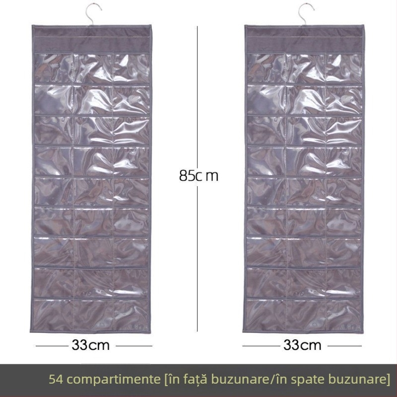 Raft de afișaj pentru bijuterii cu geantă transparentă de depozitare, montat pe perete, capacitate mare, protecție împotriva prafului, material hârtie