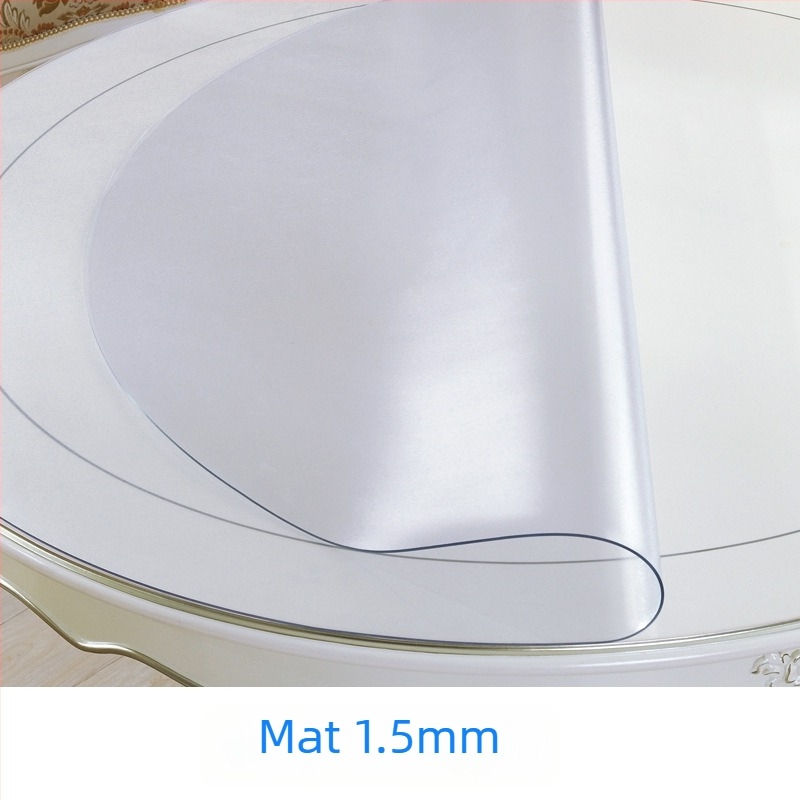 Covoraș rotund pentru masă din PVC, transparent, impermeabil, rezistent la ulei, rezistent la temperaturi înalte, protecție împotriva arsurilor, ușor de curățat