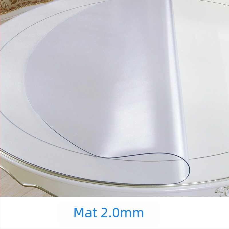 Covoraș rotund pentru masă din PVC, transparent, impermeabil, rezistent la ulei, rezistent la temperaturi înalte, protecție împotriva arsurilor, ușor de curățat