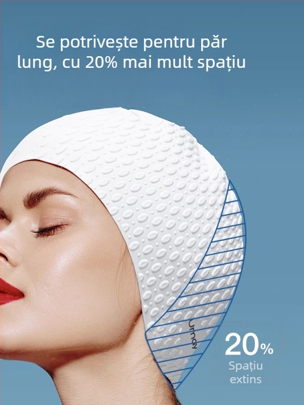 Șapcă de înot din silicon, impermeabilă, protecție pentru urechi, pentru adulți, potrivită pentru înot și sporturi în apă