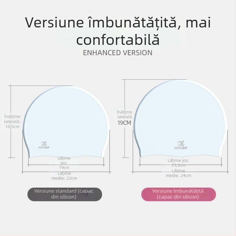 Șapcă de înot Jie Hu, din silicon, culoare solidă, pentru adulți