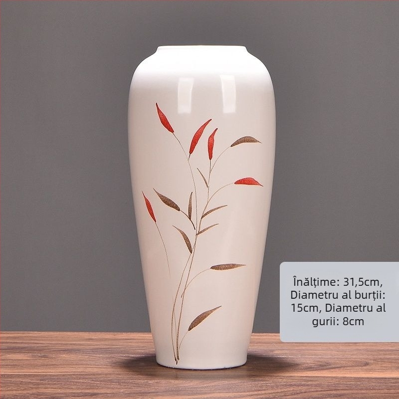 Vază ceramică cu margaretă, glazurată, pentru aranjamente cu flori uscate și decor de nuntă