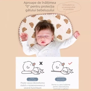 Pernă-Cloud pentru nou-născuți, bumbac 100%, tifon de 10 straturi, stil desen animat