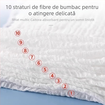 Pernă-Cloud pentru nou-născuți, bumbac 100%, tifon de 10 straturi, stil desen animat