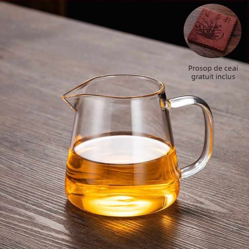 Set de ceai din sticlă rezistentă la temperatură, cu filtru pentru ceai încorporat și filtru de infuzie