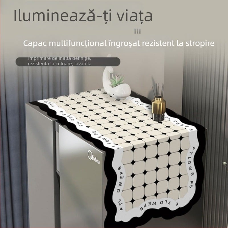 Husă de sus pentru frigider din material textil, protecție împotriva prafului și a uleiului, pentru uz casnic, pentru frigidere americane cu uși simple sau duble
