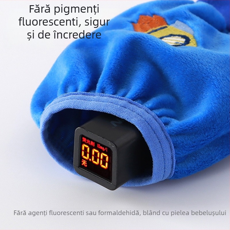 Protecții pentru mâneci copii, anti-murdărire, toamnă-iarnă, model desen animat, brodate, din fibre de poliester