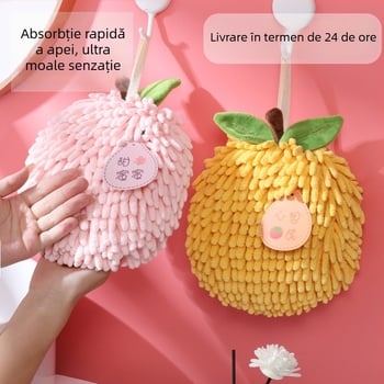 Prosop Chenille pentru mâini — prosop de bucătărie atârnat, absorbant, uscare rapidă (Material: coral fleece; Fir: Chenille; Greutate: 80–100 g; Personalizare: Da; Proces de fabricație: broderie, țesătură simplă)