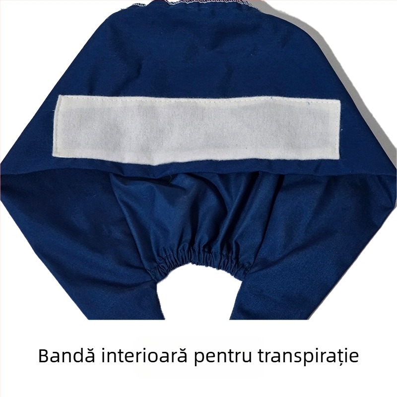 Pălărie medicală din bumbac imprimată, pentru chirurgi, stomatologi și profesioniști în cosmetică, cu model cartoon și logo, vârf plat, fără margine, potrivită pentru toate anotimpurile