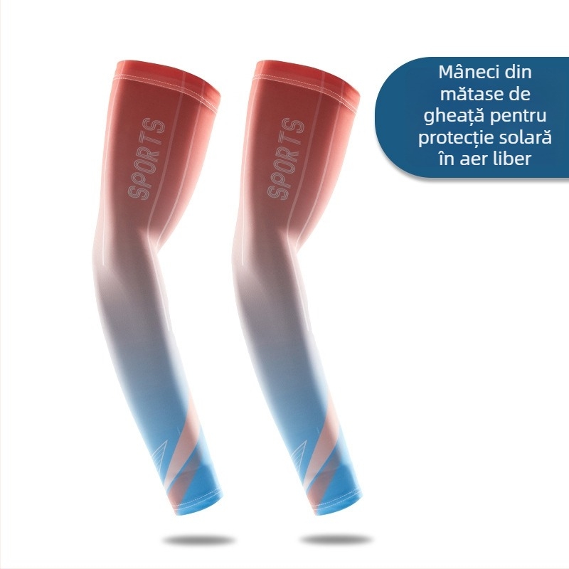 Manșete din mătase de gheață cu protecție UV pentru bărbați și femei, ușoare și respirabile, pentru sporturi în aer liber, ciclism și pescuit
