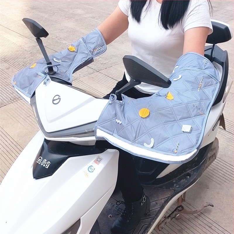 Mănuși mari pentru motocicletă electrică, protecție solară, capac de ghidon impermeabil și vântos pentru primăvară-toamnă — Brand Unique; Material: Alt; Importat: Nu; Utilizare: mănuși pentru bicicletă