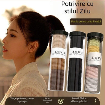 Elastic pentru păr pentru copii, cu anti-derapare, elasticitate înaltă și durabil, accesoriu de fixare a părului, model cu plante și flori, material cauciuc, Primăvara 2025