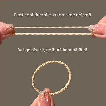 Elastic pentru păr pentru copii, cu anti-derapare, elasticitate înaltă și durabil, accesoriu de fixare a părului, model cu plante și flori, material cauciuc, Primăvara 2025