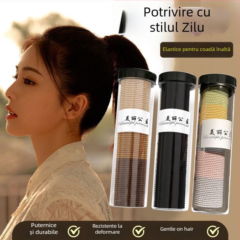 Elastic pentru păr pentru copii, cu anti-derapare, elasticitate înaltă și durabil, accesoriu de fixare a părului, model cu plante și flori, material cauciuc, Primăvara 2025