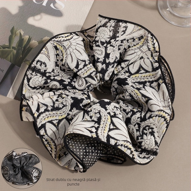 Accesorii pentru cap - stil coreean, floral, elastic de păr pentru coc, material: pânză, lucrat manual, Charfoo 25080102