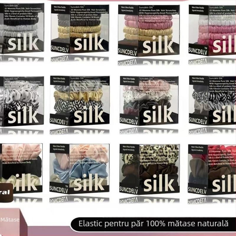 Legături pentru păr din mătase Mulberry – 100% mătase, prelucrare Seiko, elastitate înaltă, stil lux ușor, primăvara 2025