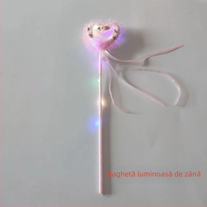 Aripi cu pene luminoase și diademă unicorn pentru fete – accesorii foto în stil înger/elf, 60×35 cm