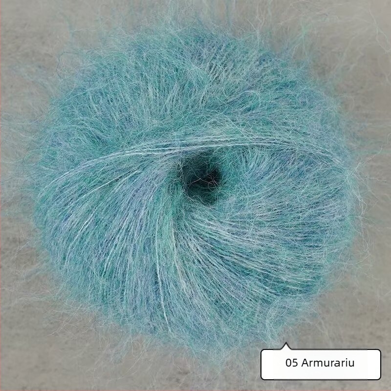 Fir amestecat pentru tricotat manual – din lână de alpaca și Mohair cu fire lungi; învârtire inelară; formă de fir: grup; Mu Pai
