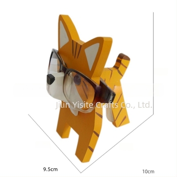 Ramă de ochelari din lemn de stejar cu animal desen animat, pictată manual, detașabilă, stil modern minimalist, personalizabilă