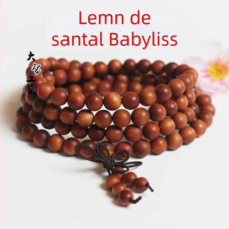 Brățară mala budistă cu 108 mărgele din abanos și lemn de trandafir, 6 mm sau 8 mm