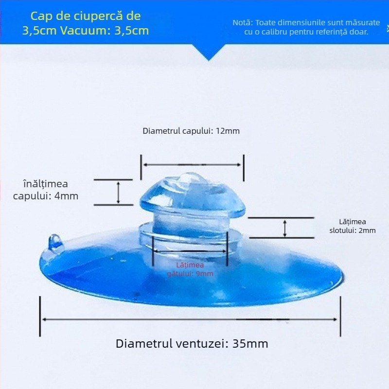Suport pentru plăcuța de înmatriculare auto cu ventuză PVC, cap de ciupercă, transparent, design cu mai multe cârlige, sarcină 0–1 kg