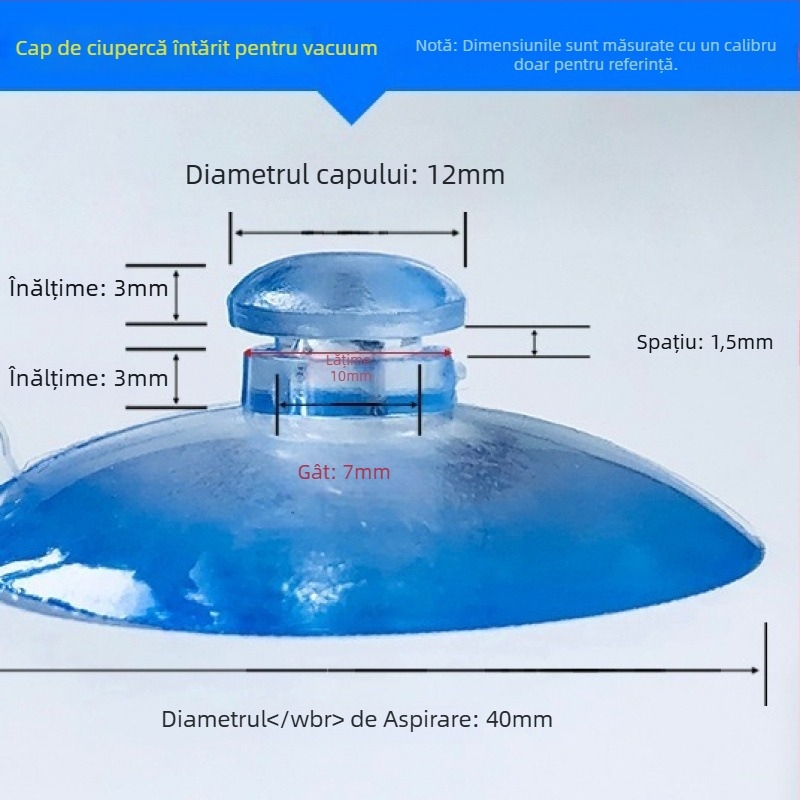 Suport pentru plăcuța de înmatriculare auto cu ventuză PVC, cap de ciupercă, transparent, design cu mai multe cârlige, sarcină 0–1 kg
