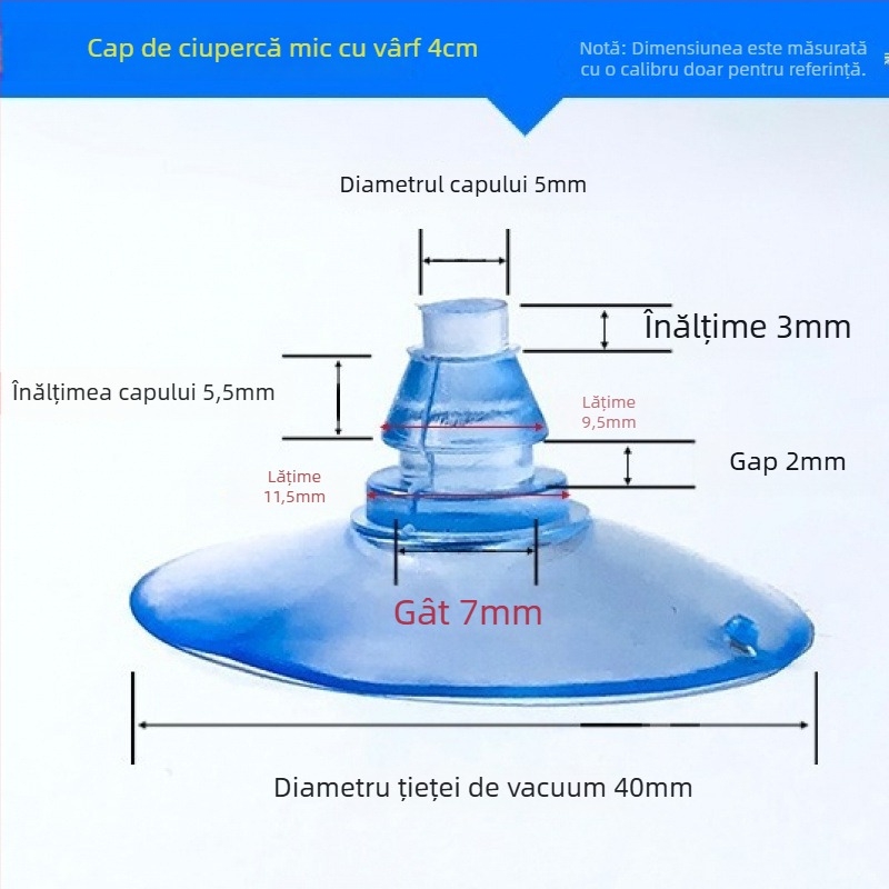Suport pentru plăcuța de înmatriculare auto cu ventuză PVC, cap de ciupercă, transparent, design cu mai multe cârlige, sarcină 0–1 kg