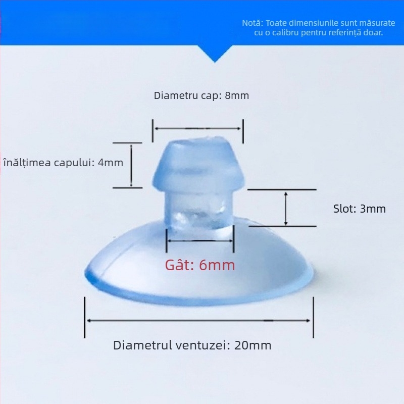 Suport pentru plăcuța de înmatriculare auto cu ventuză PVC, cap de ciupercă, transparent, design cu mai multe cârlige, sarcină 0–1 kg