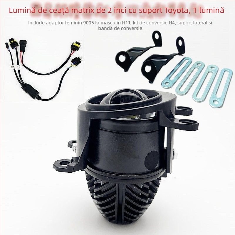 Lumină de ceață frontală LED, 45W, 12V, lentilă cu focalizare dublă și fisheye