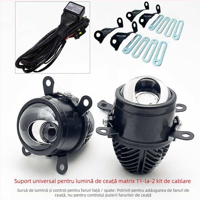 Lumină de ceață frontală LED, 45W, 12V, lentilă cu focalizare dublă și fisheye