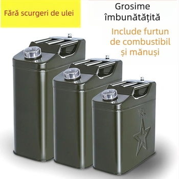 Tambur de combustibil din oțel gros – pentru benzină și motorină, recipient auto durabil